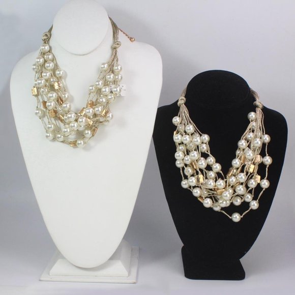 Gold Thread Glass Pearl Necklace - Picture 6 of 6